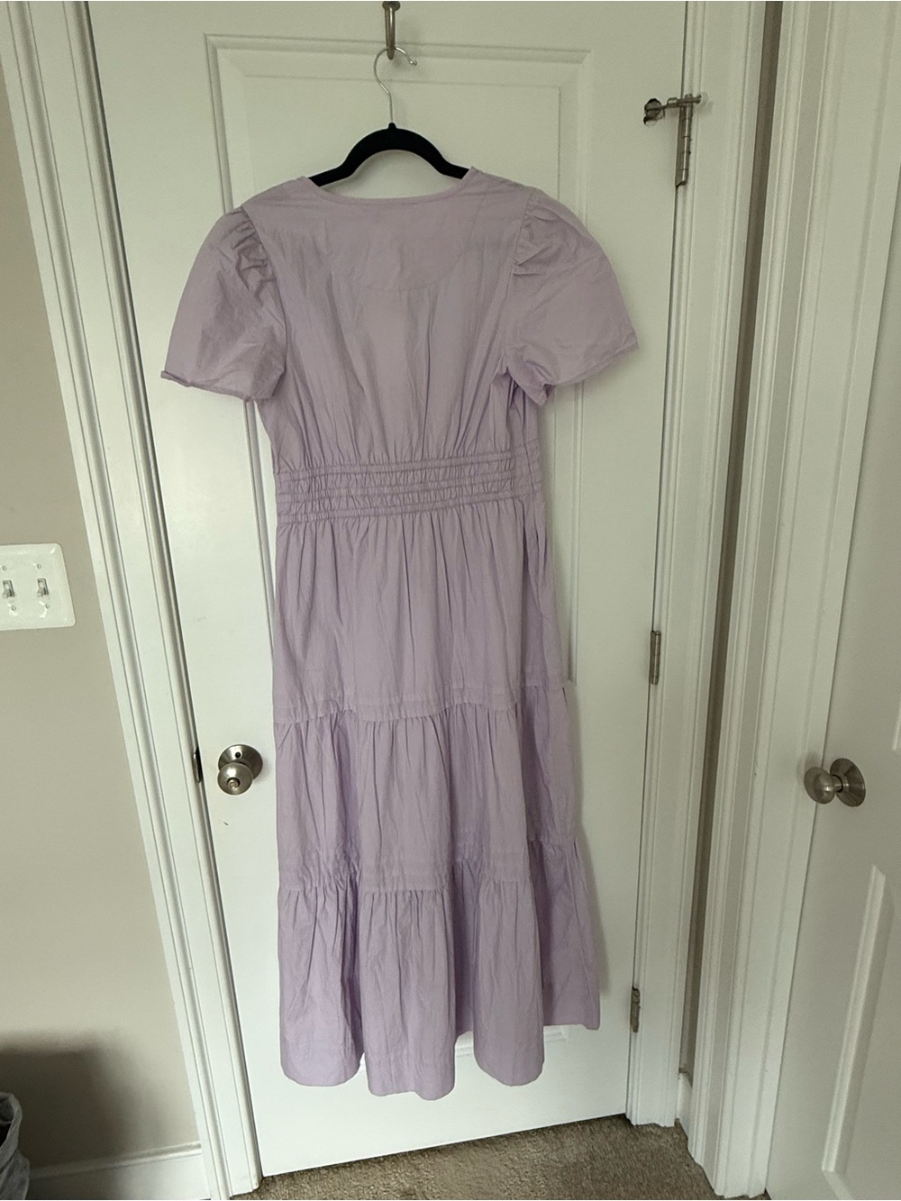 Quince Light Purple Tiered V-Neck Maxi Dress - Picture 3 of 3